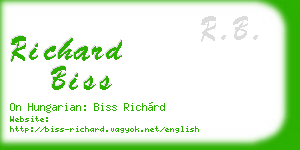 richard biss business card